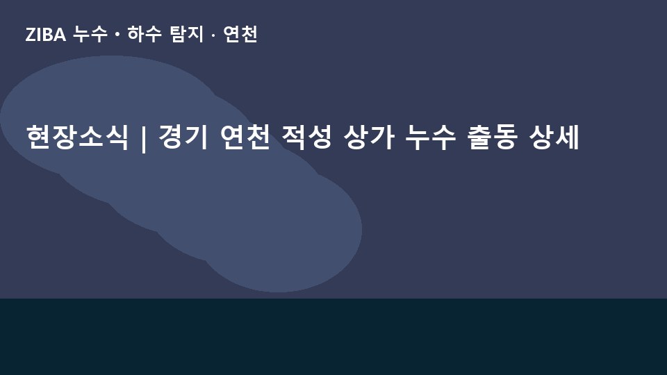 현장소식 | 경기 연천 적성 상가 누수 출동 상세